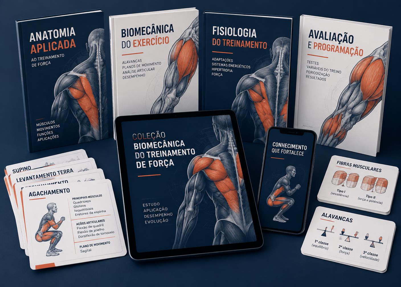 Coleção de e-books e flashcards de biomecânica do treinamento